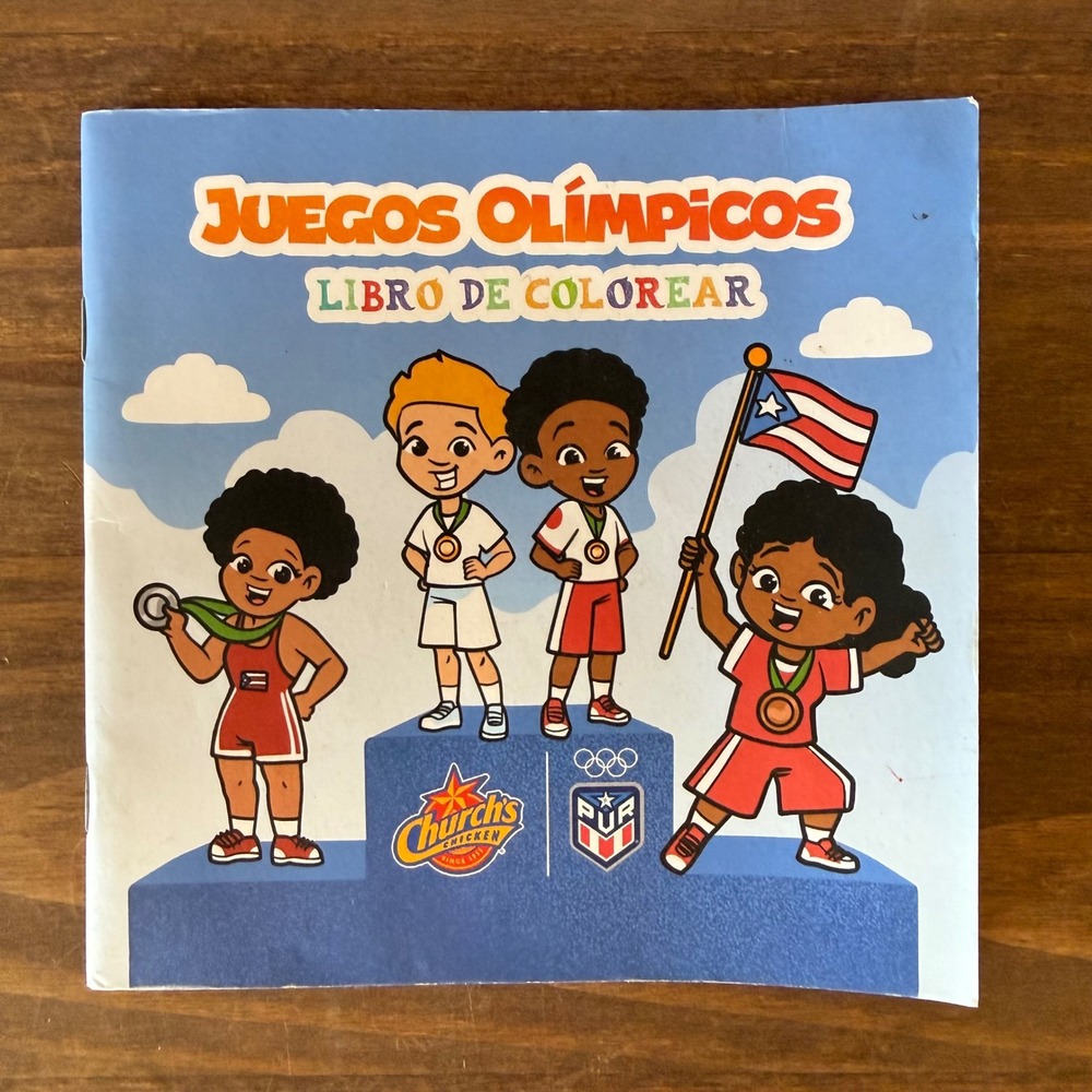 Puerto Rico 2024 Church's‎ Chicken Olympic Coloring Book COPUR Juegos Olimpicos